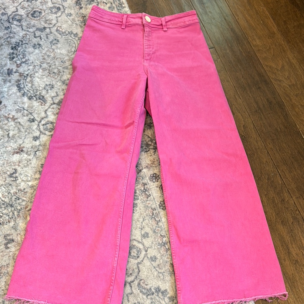 Zara Fuchsia Denim Trousers